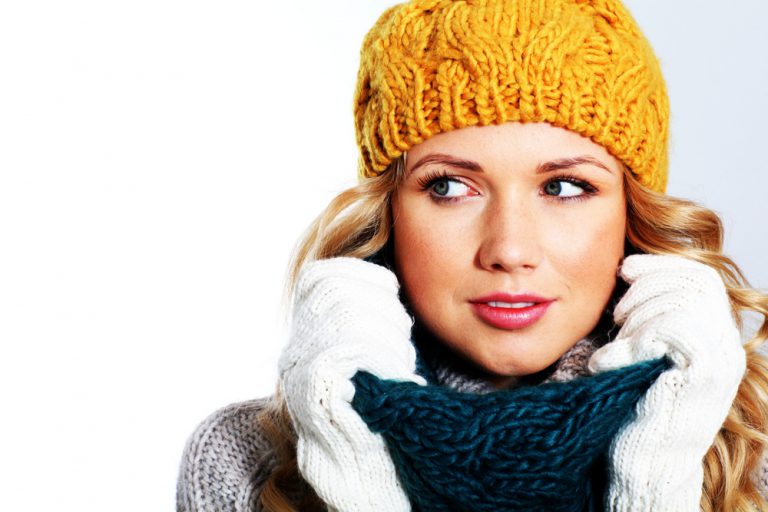 Girl in yellow knit scarf