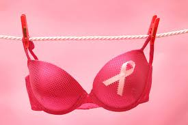 Breast cancer awareness stripe on a bra