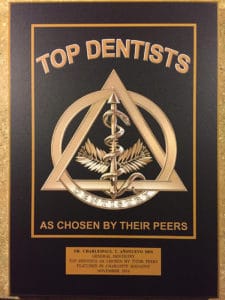 Top dentist award at Inspire Dentistry of the Carolinas