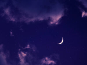 Moonlit night sky